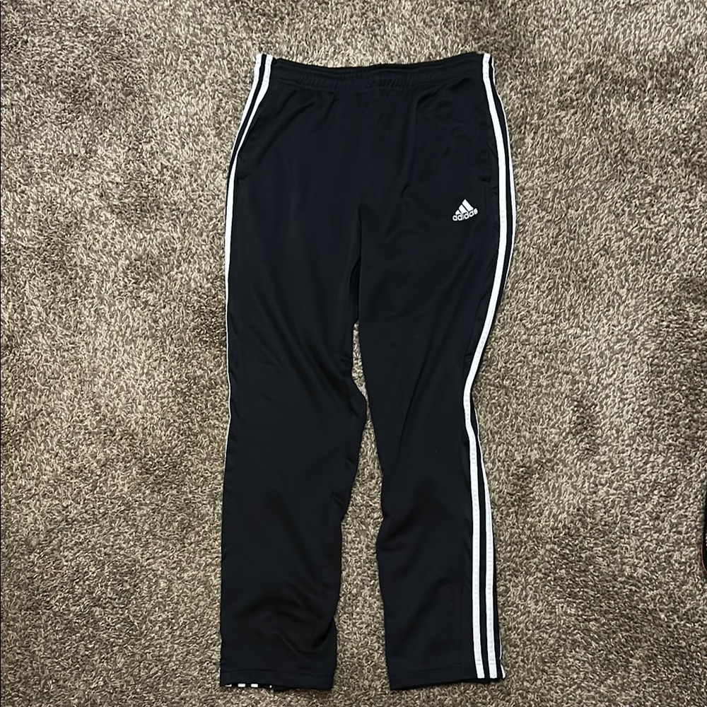 Adidas Black and White Sweatpants with Iconic Stripes Men’s size L used